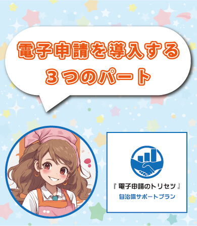 電子申請のトリセツ　自治体サポート　ビジュアル