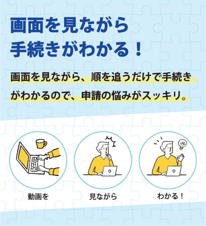 画面を見ながら手続きがわかる！