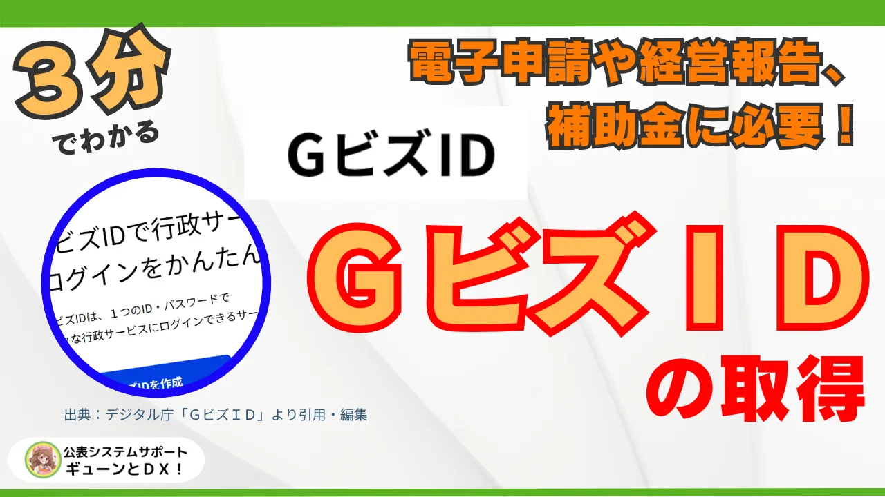 経営報告のステップ１『ほぼ３分でわかる「ＧビズＩＤの取得」』経営情報サポートプラン