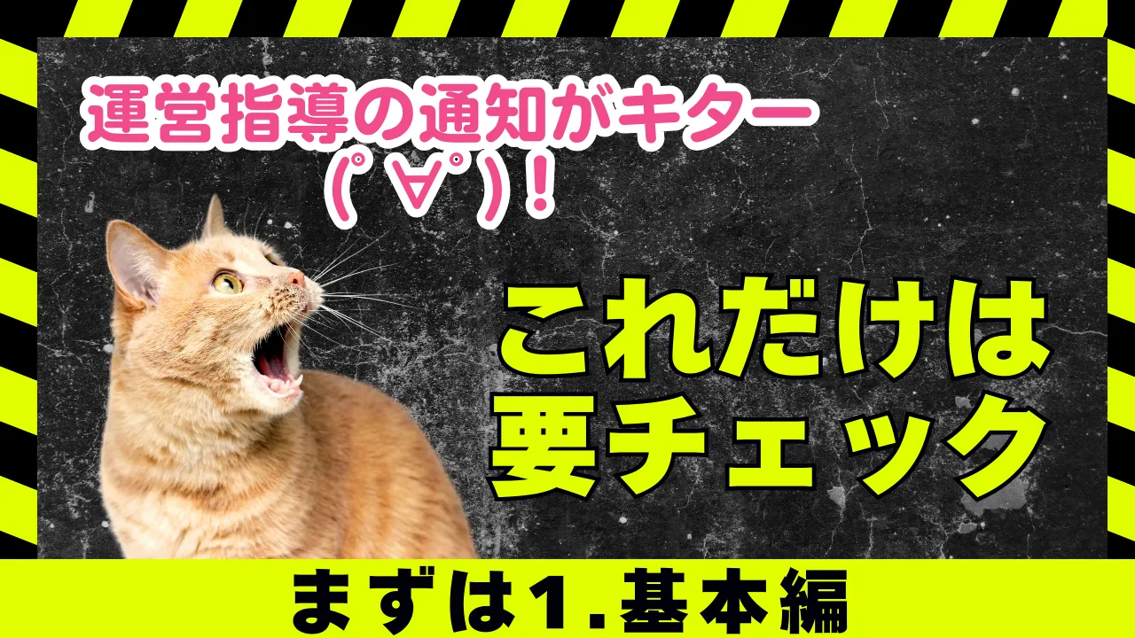 3-13.運営指導の通知がキター(ﾟ∀ﾟ)！「これだけは要チェック」1.基本編