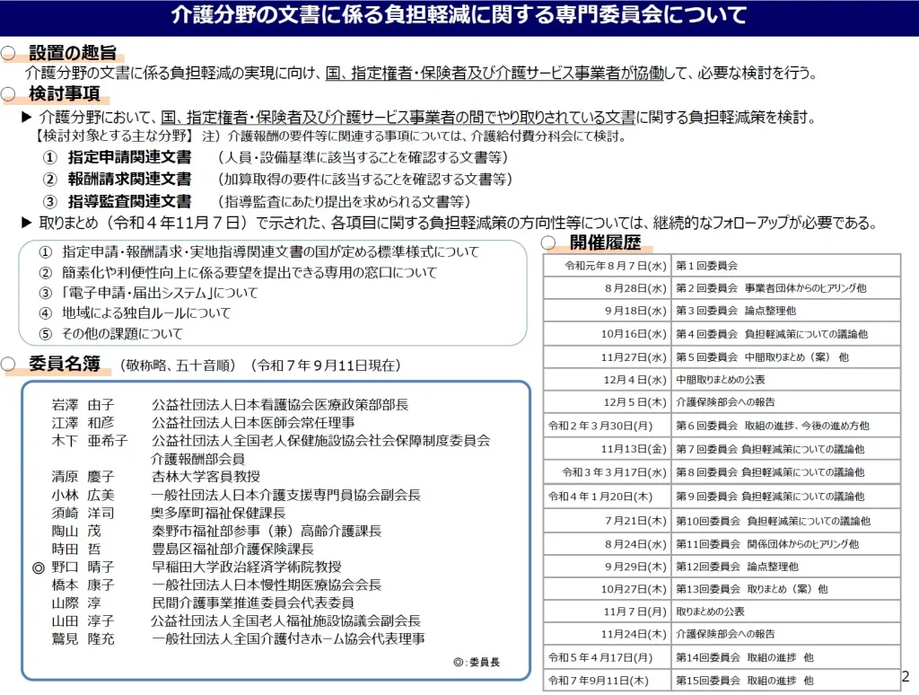 介護分野の文書に係る負担軽減に関する専門委員会