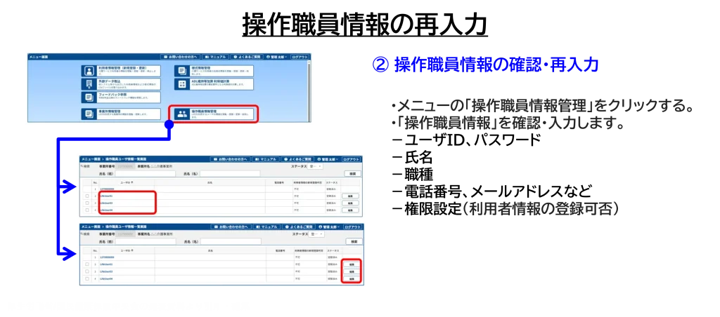 ステップ③新LIFEでの再入力・再取り込み（２）